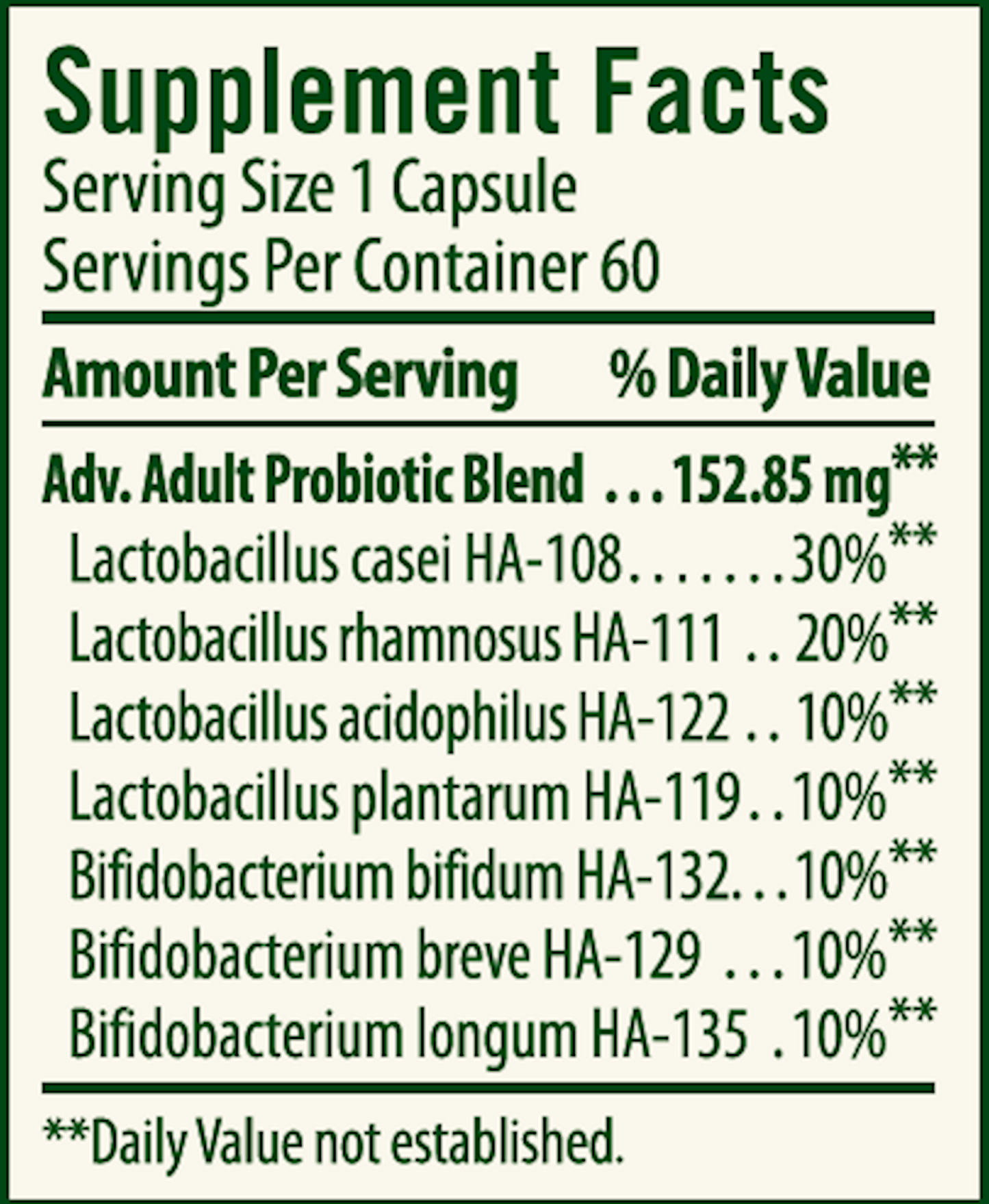 Advanced Adult's Blend Probiotic 60 caps