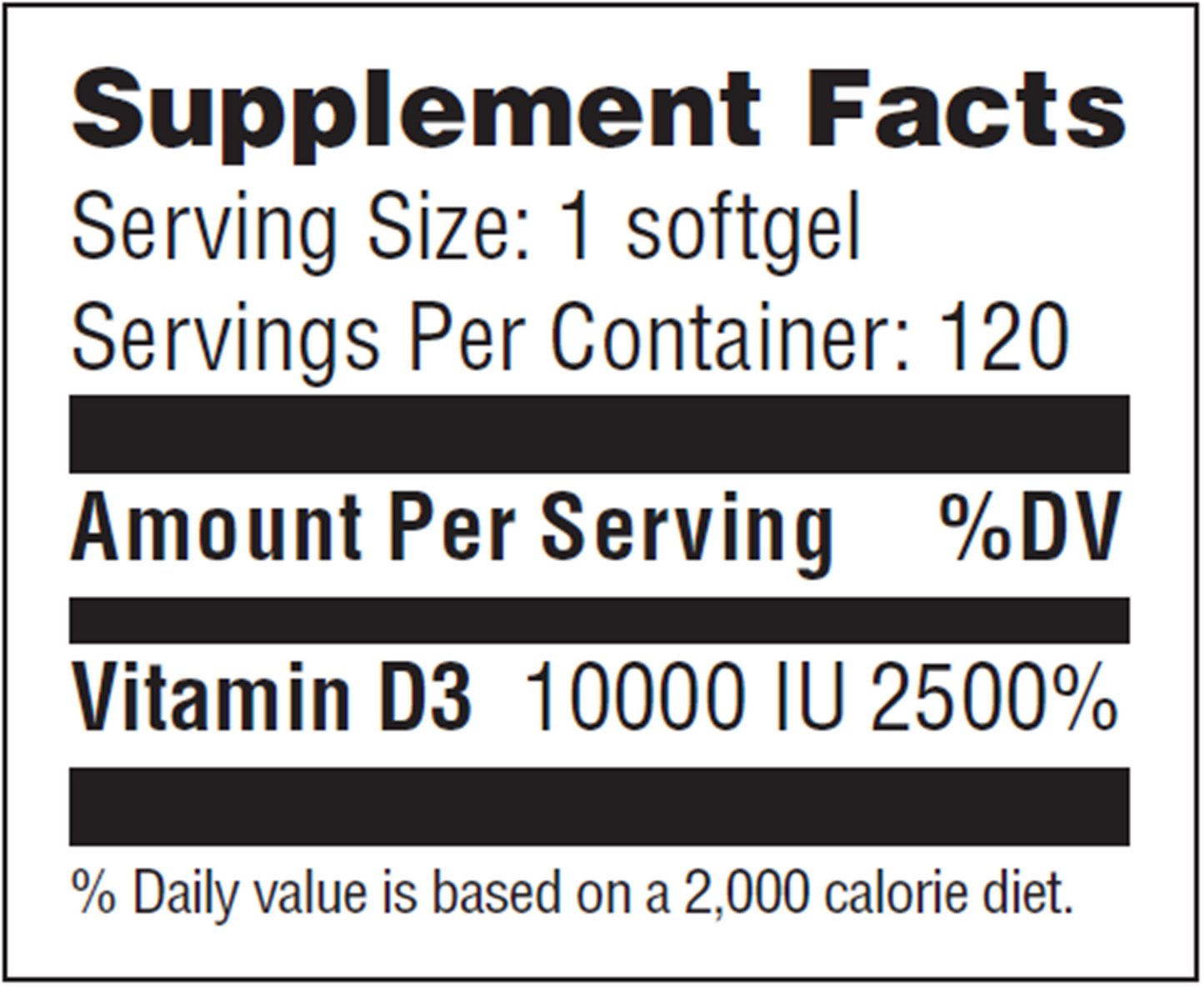 Vitamin D 10,000 IU 120 softgels