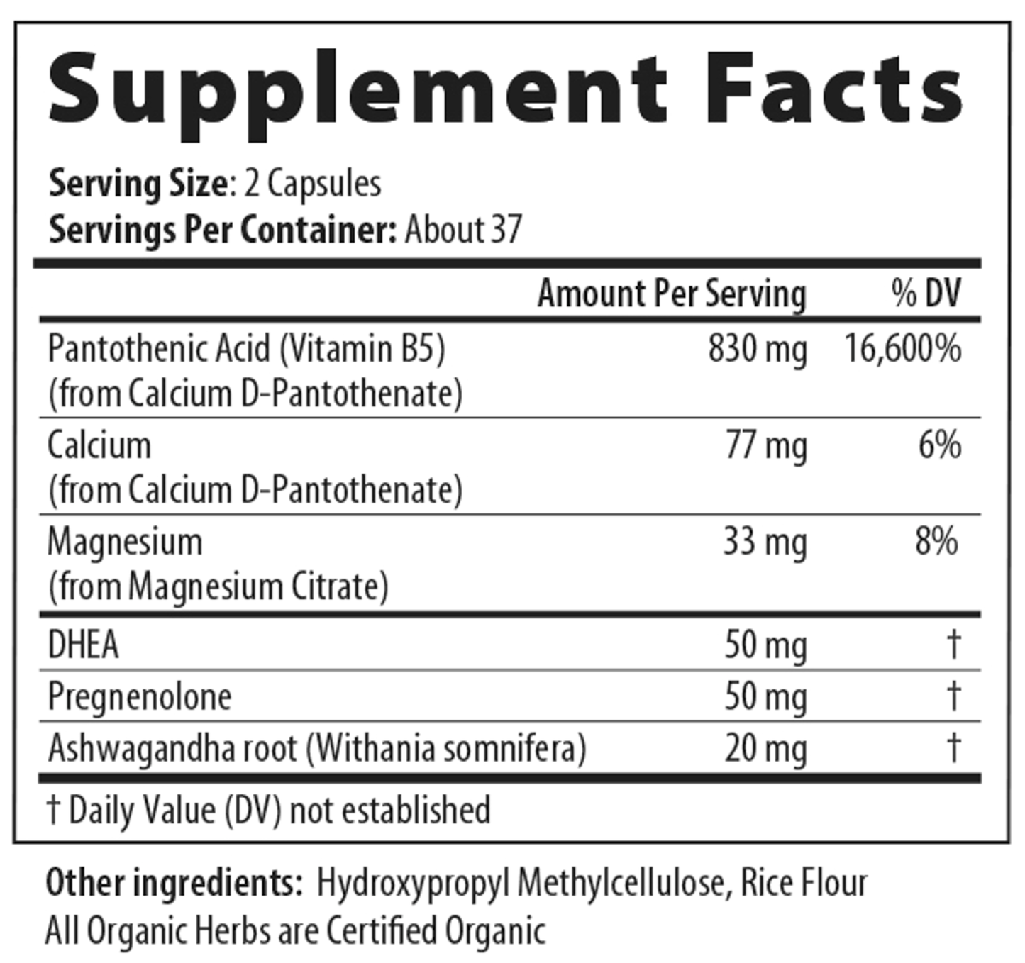 Adrenal Px DHEA-25 75 vegi caps