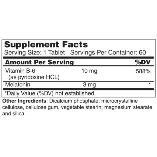 Melatonin 3 mg with B-6 (10107)