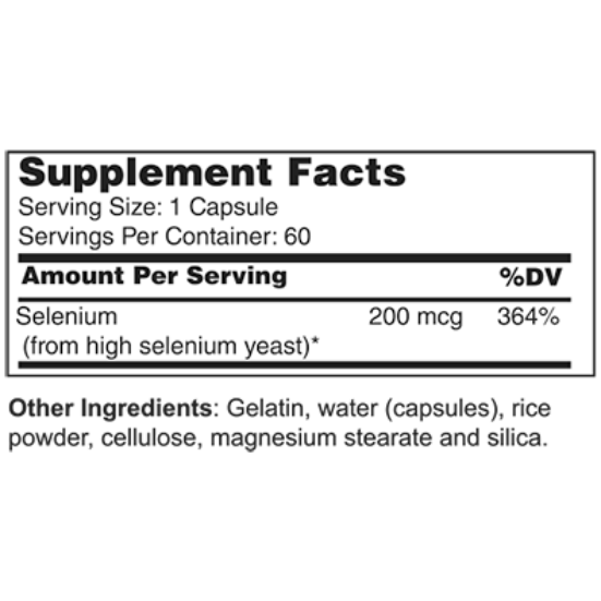 Selenium 200 mcg as l-selenomethionine (10132)