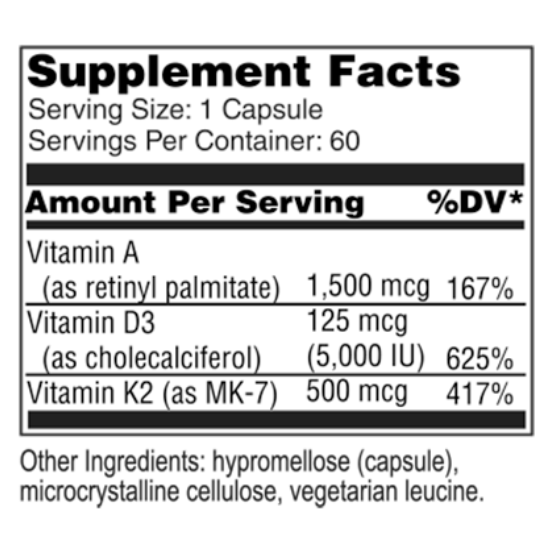 Vitamin A, D3 and K2 (10341)