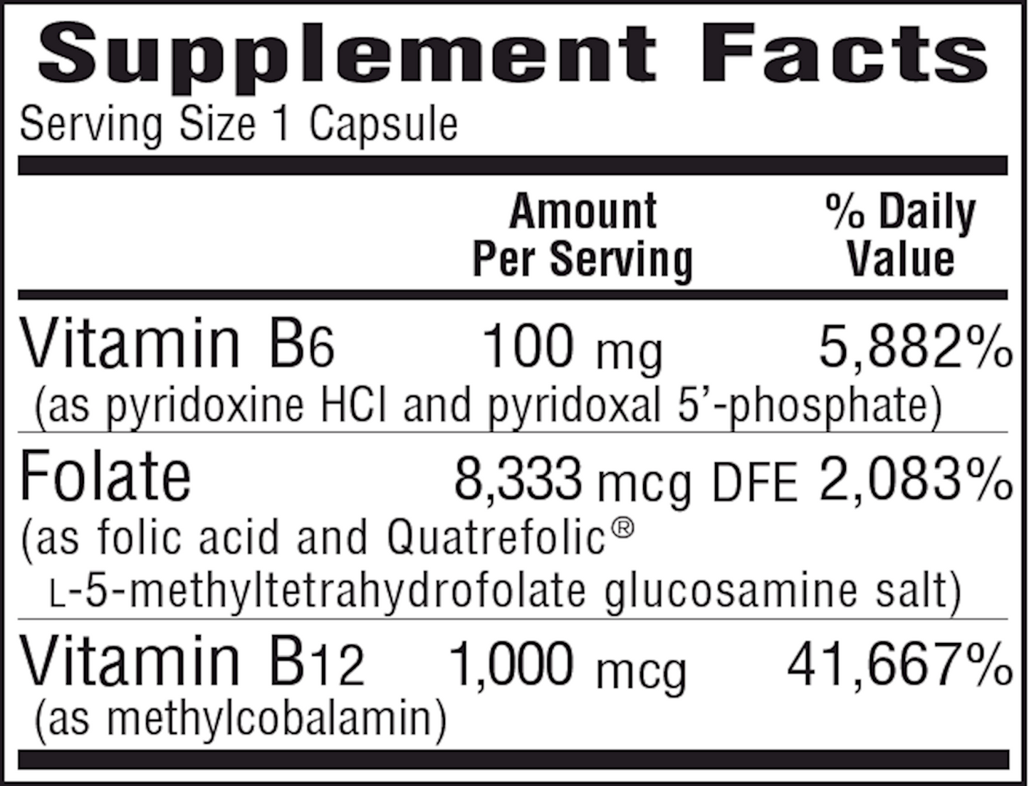 B6 Folic Acid 100 caps