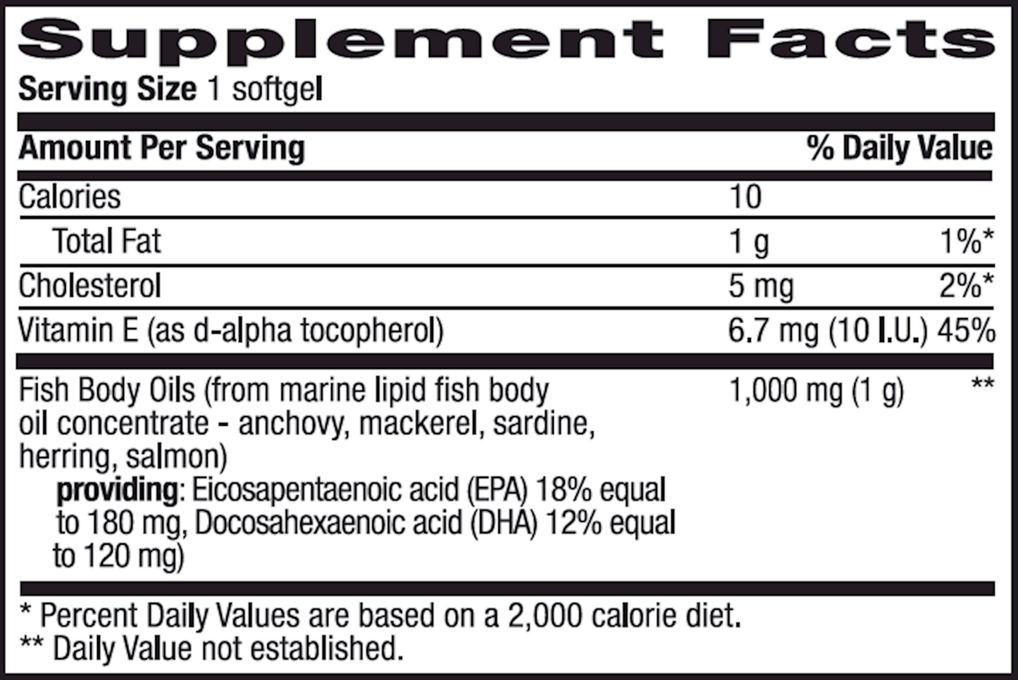 Omega-3 Fish Oil 1000 mg 200 gels