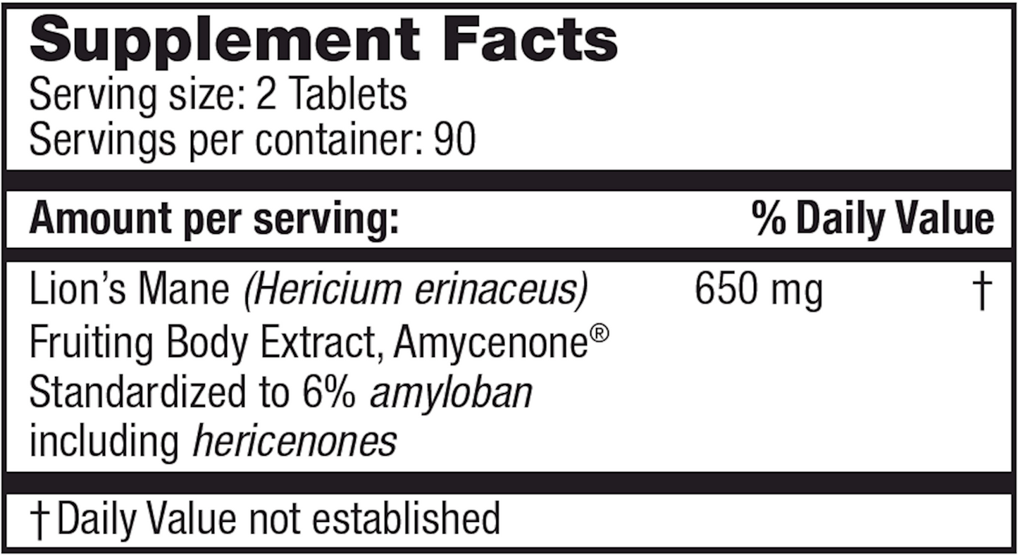 Lion's Mane Amyloban 180 vegtabs