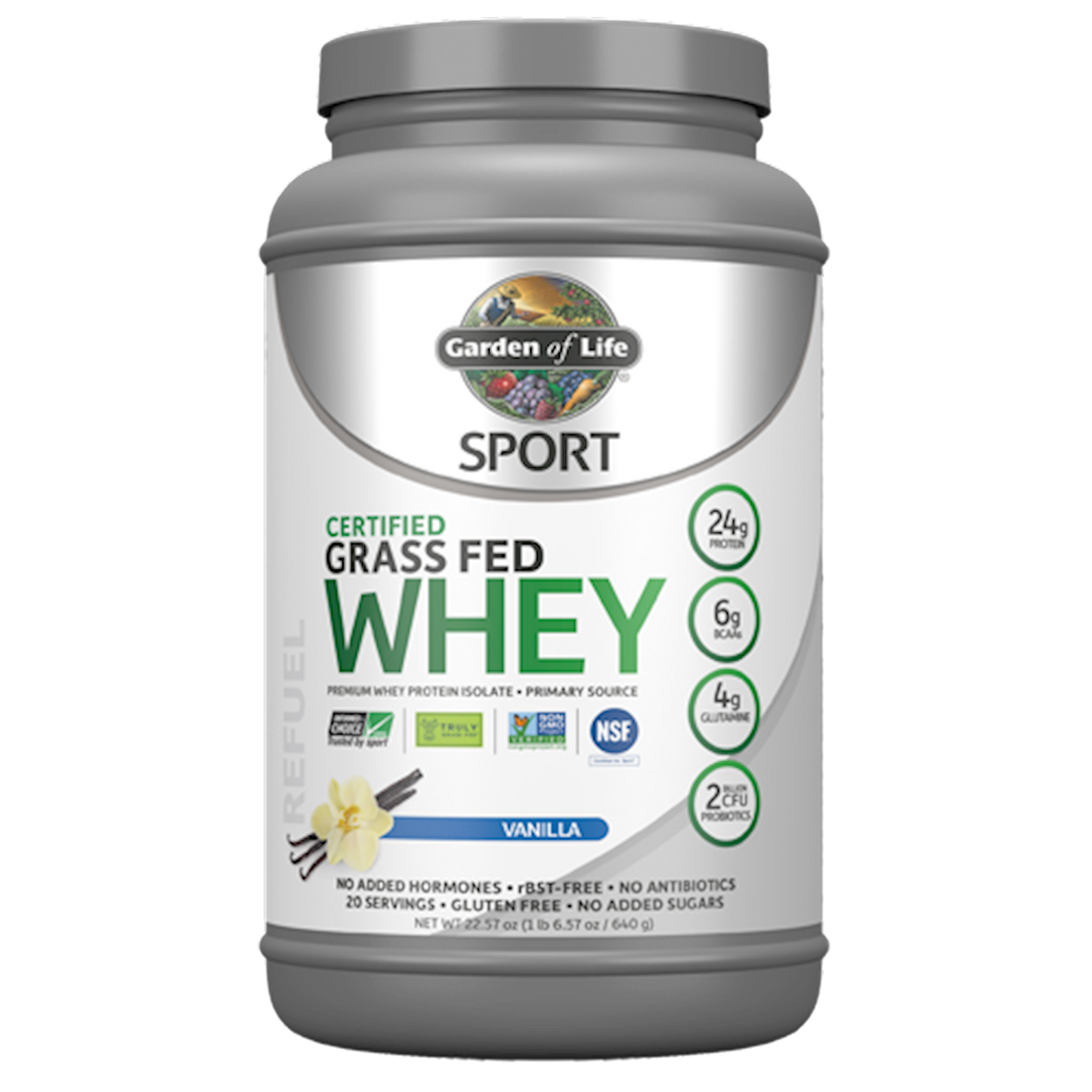 Sport Cert. Grass Fed Whey Van 640 g