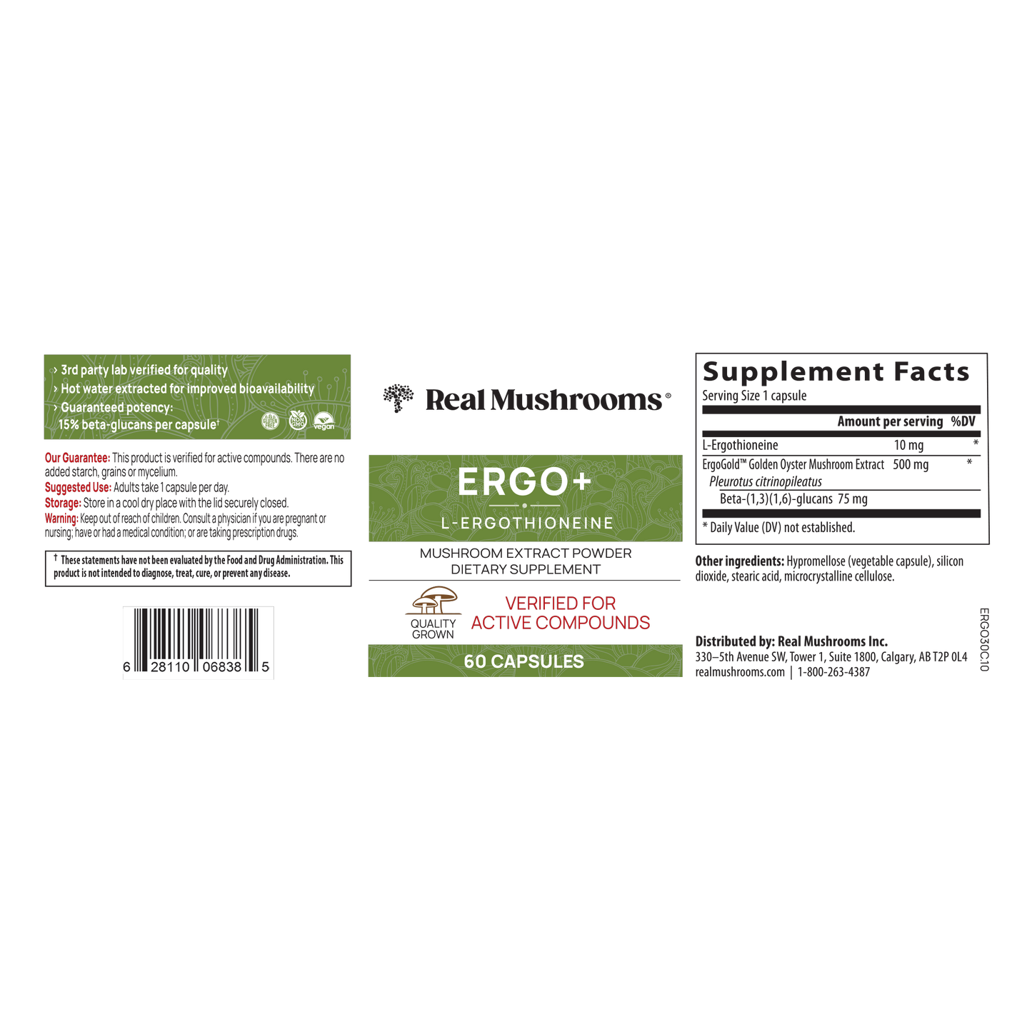 Ergo+ L-Ergothioneine Capsules 60c