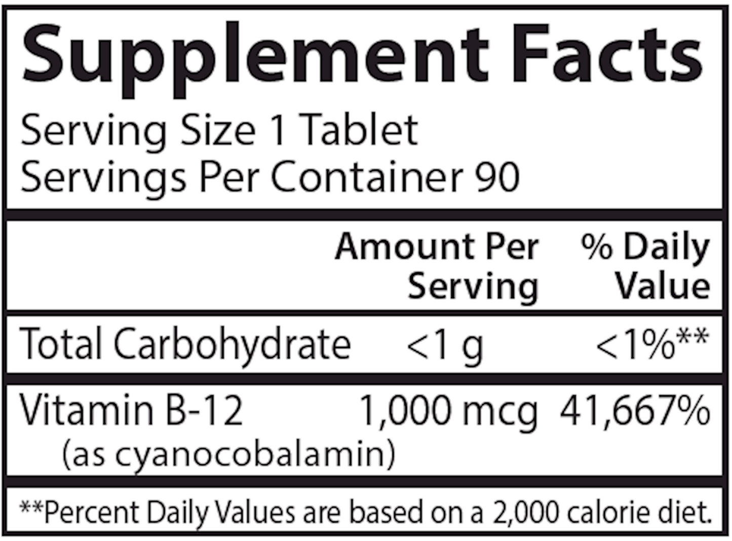 B-12 1000 mcg 90 tabs