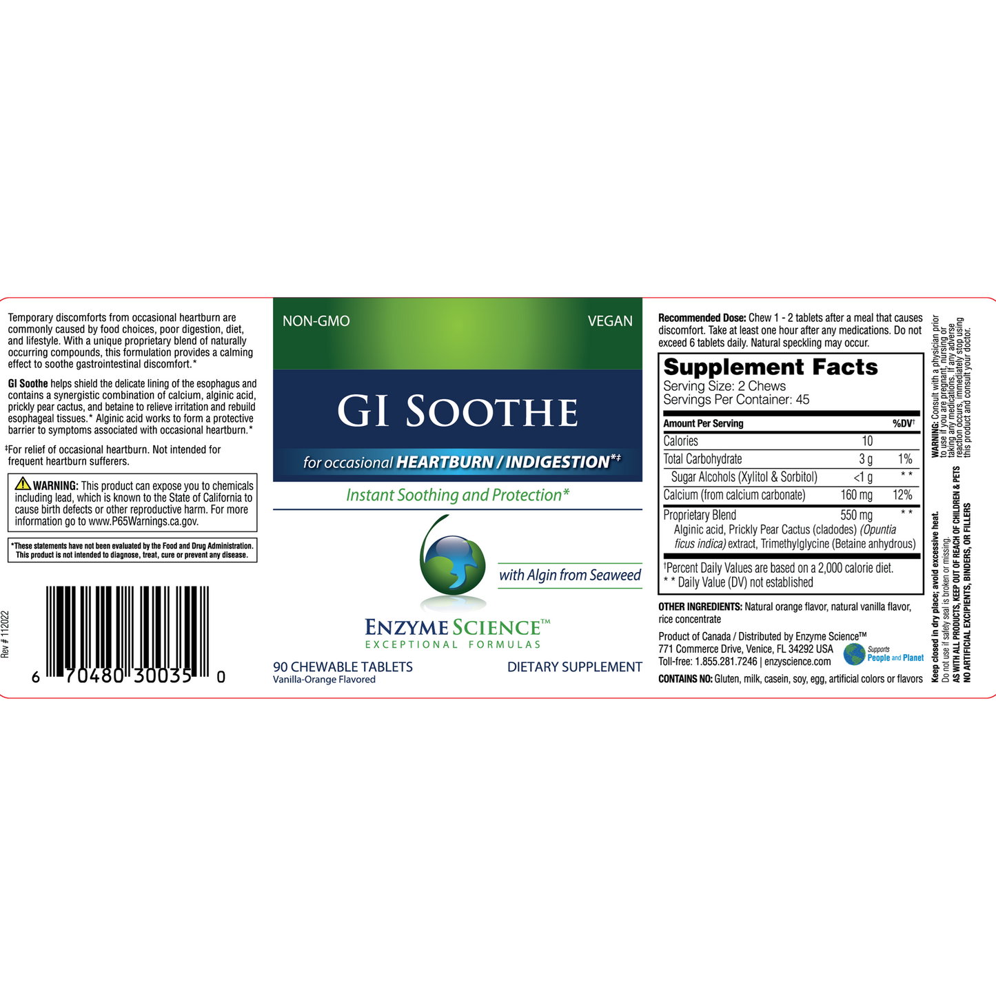 GI Soothe 90 chew tabs