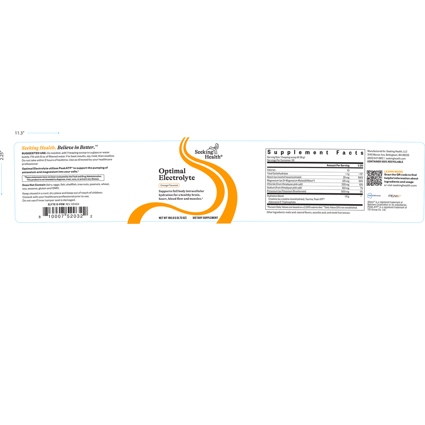 Optimal Electrolyte Orange 190.8g