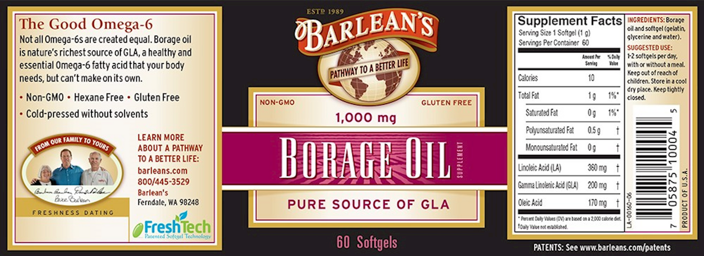 Borage Oil 1000 mg 60 gels