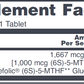 5-Methyl Folate 1000 mcg 90 tabs