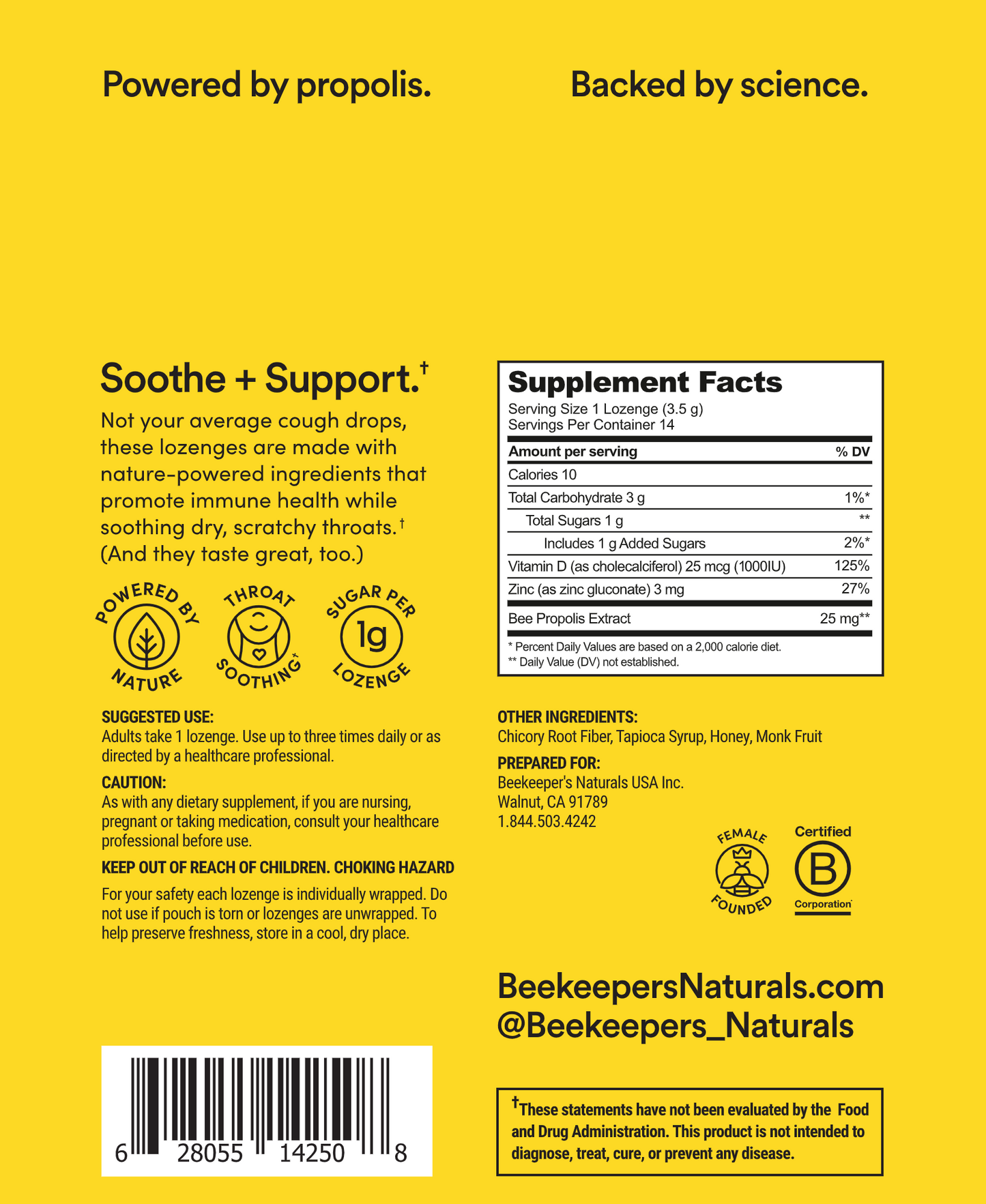 Propolis Soothing Lozenges Honey 14 ct