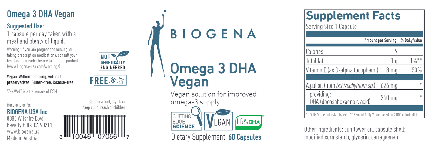 Omega 3 DHA Vegan 60 vegcaps