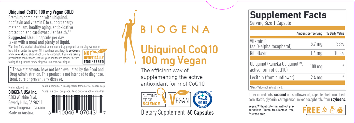 Ubiquinol CoQ10 Vegan GOLD 60 caps