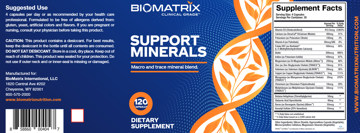 Support Minerals 120 vegcaps