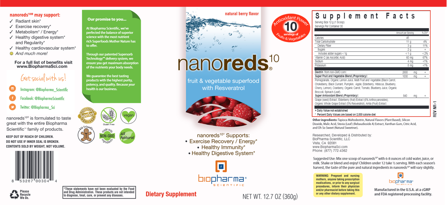 NanoReds 10 Natural Berry 12.7 oz