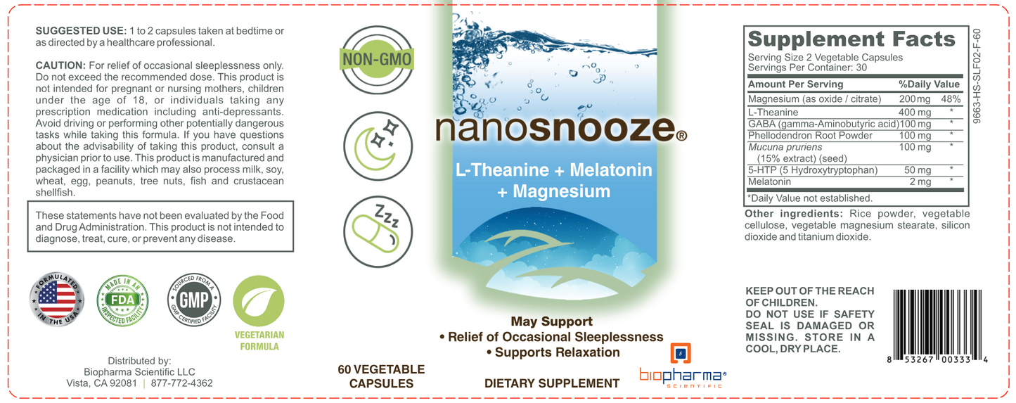 Nanosnooze 60 vegcaps