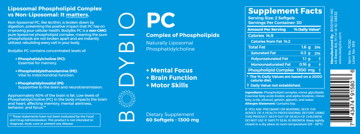 BodyBio PC 60 softgels