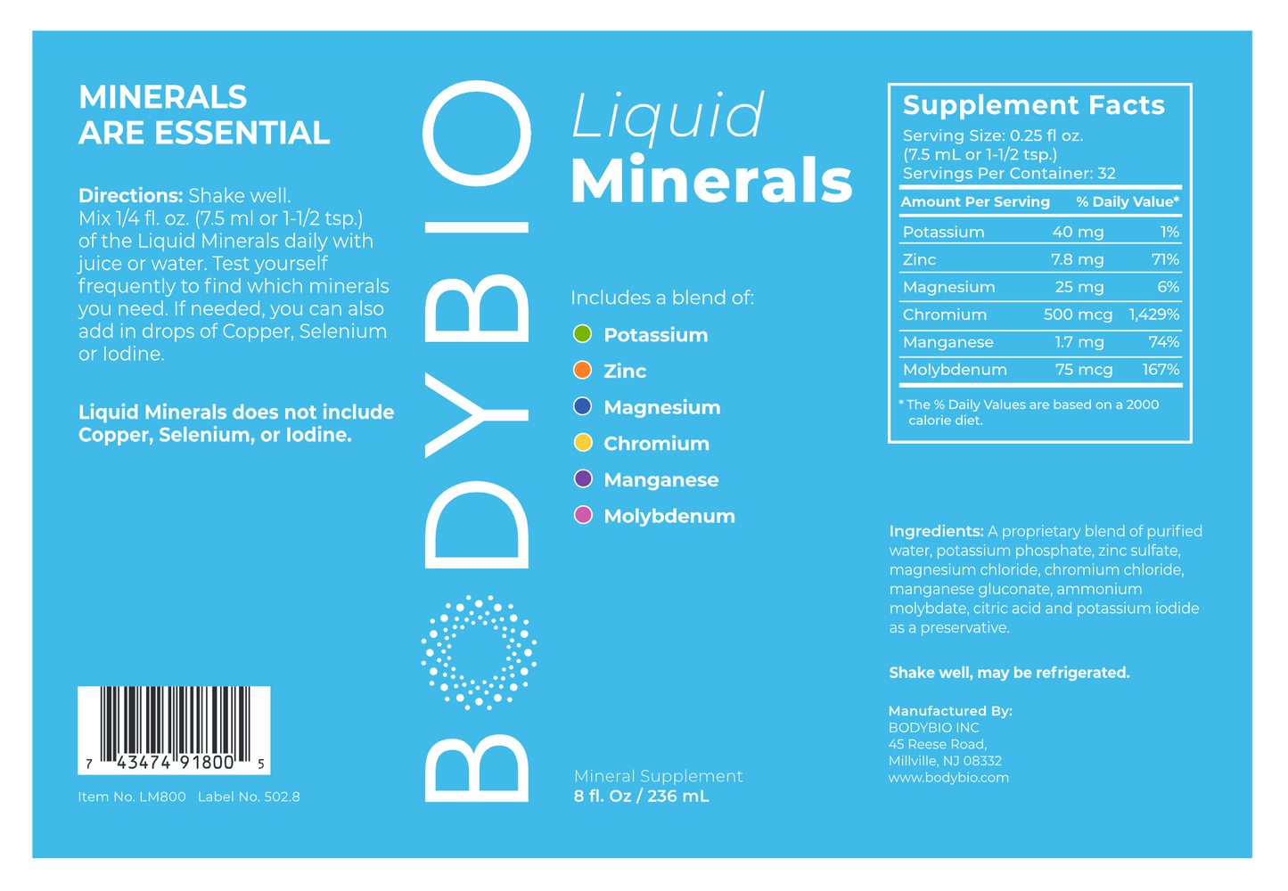 Pre-Mixed Liquid Minerals 8 oz