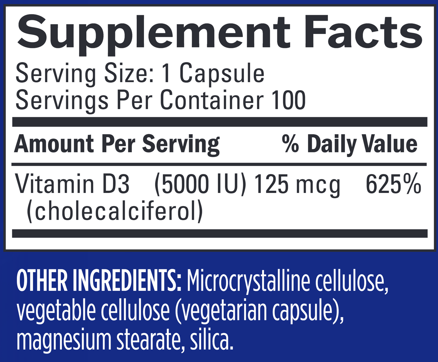 Vitamin D3 5000 100 softgels