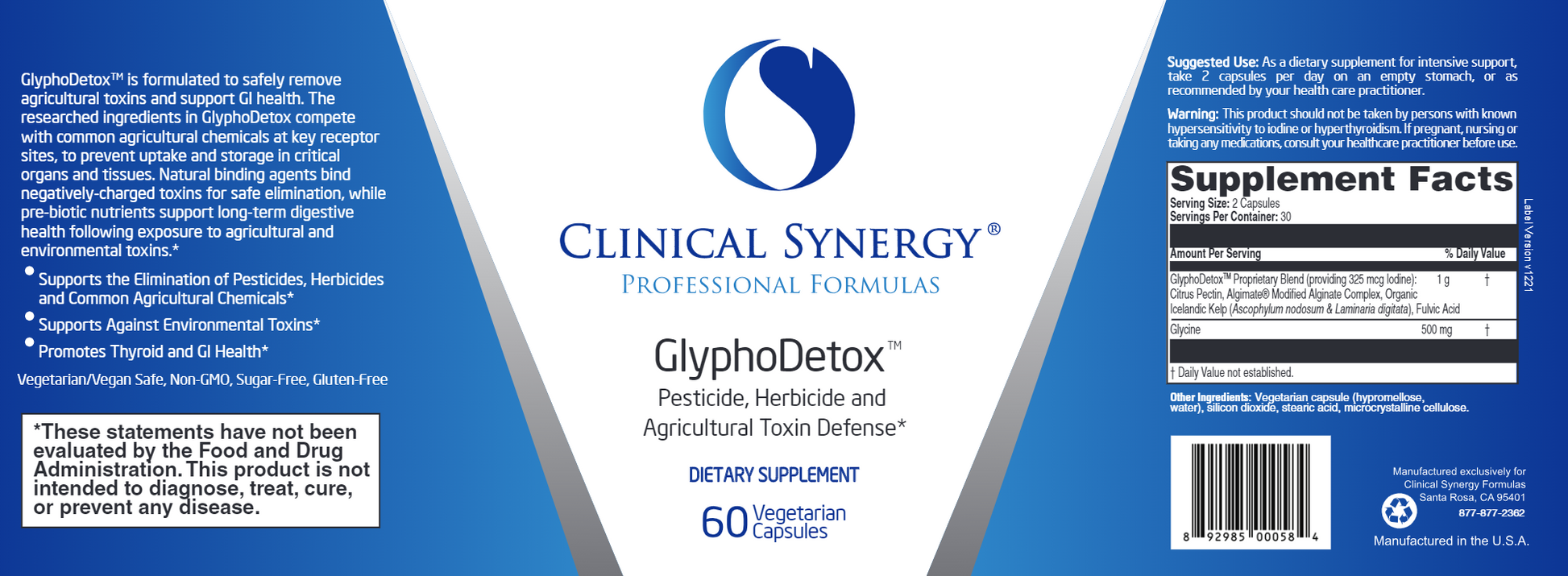 herbicide capsules Clinical Synergy GlyphoDetox – Firesidepharmacy