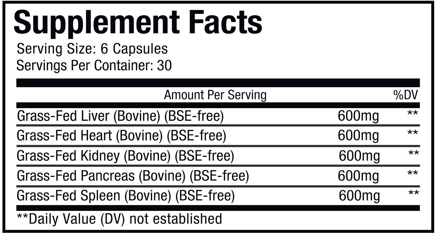 Beef Organs 180 caps