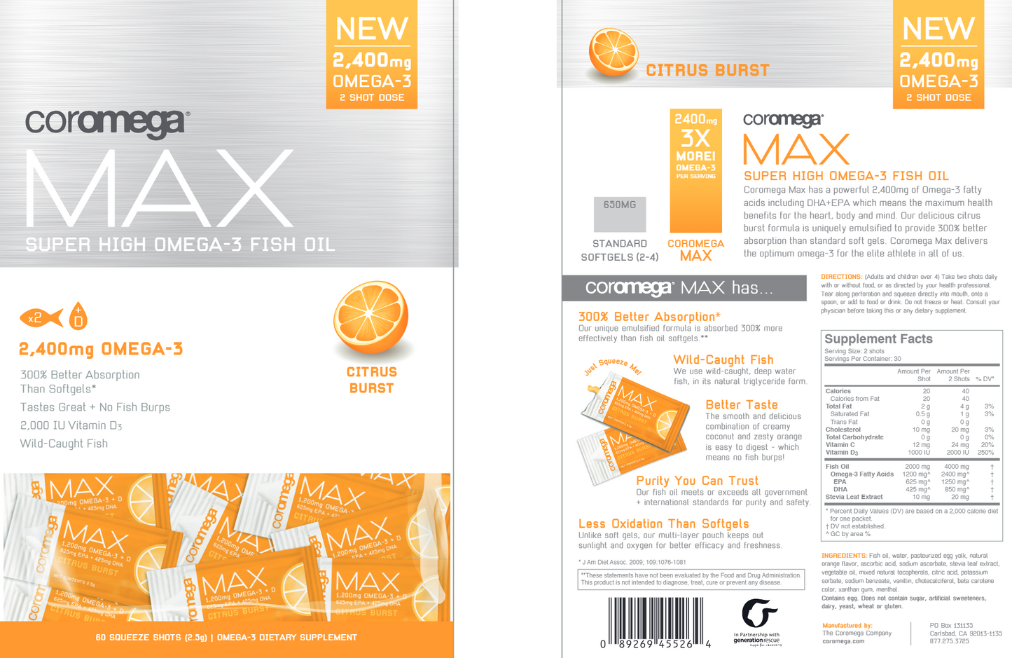 Max Super High Omega-3 Citrus 60 shots