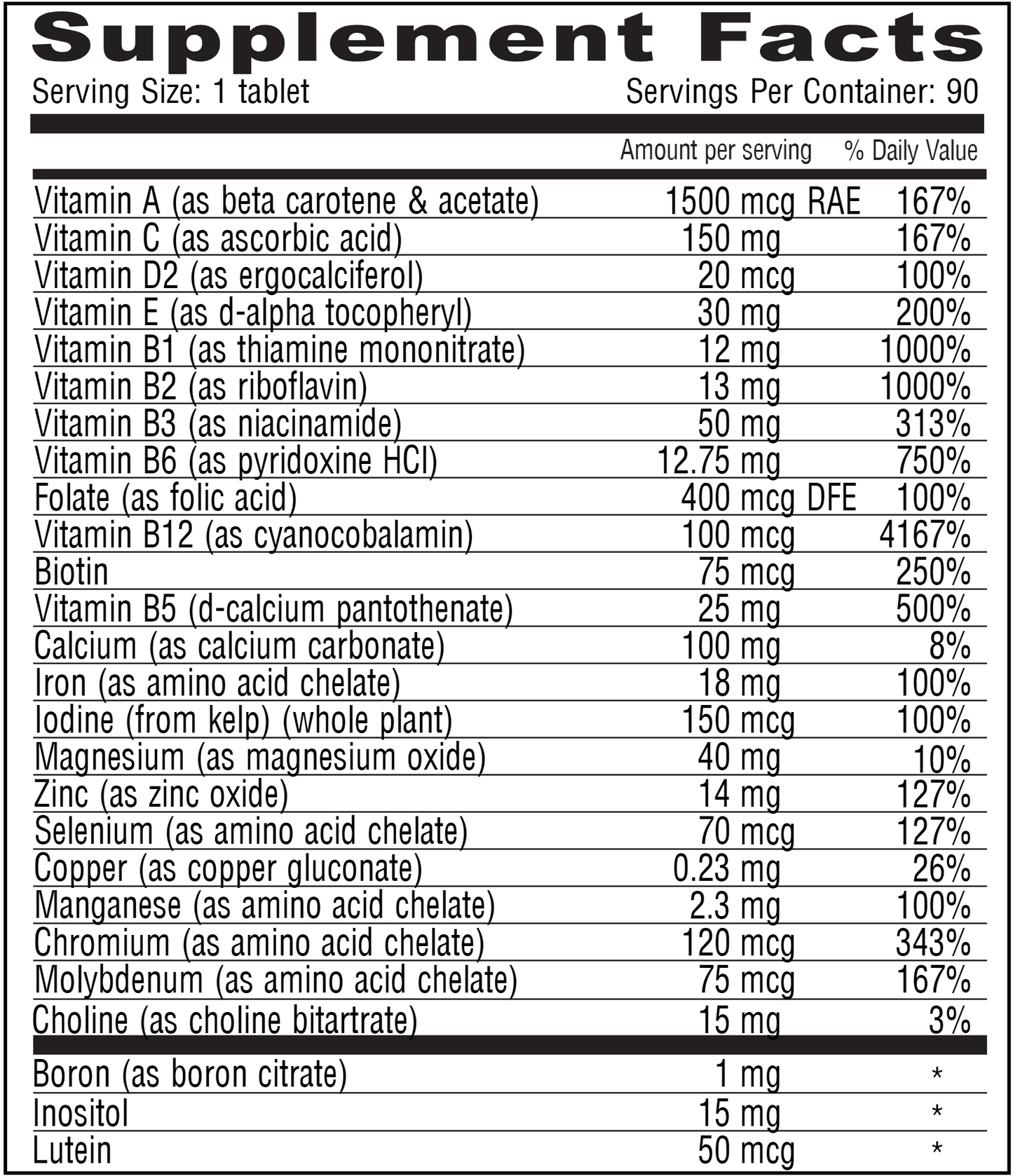 Vegan 1-a-Day Multivitamin 90 tabs