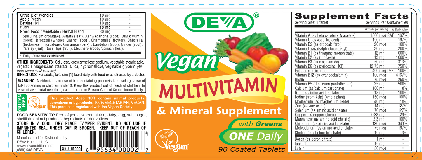 Vegan 1-a-Day Multivitamin 90 tabs