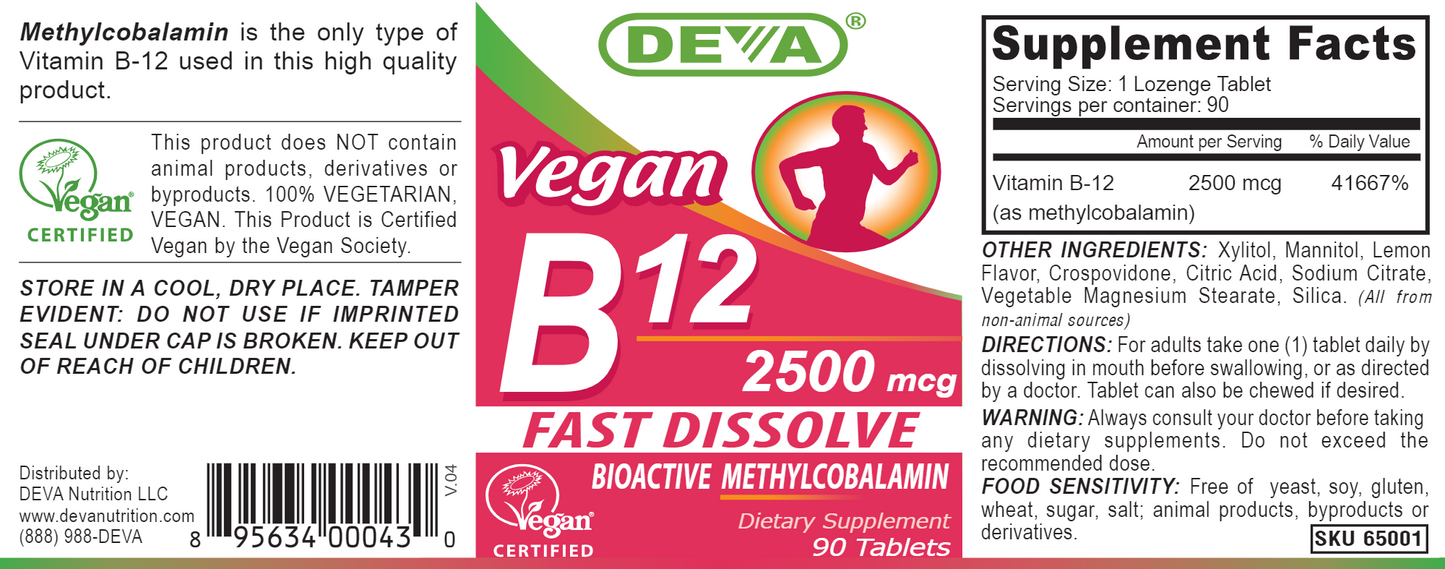 Vegan B12 2500 mcg 90 tabs