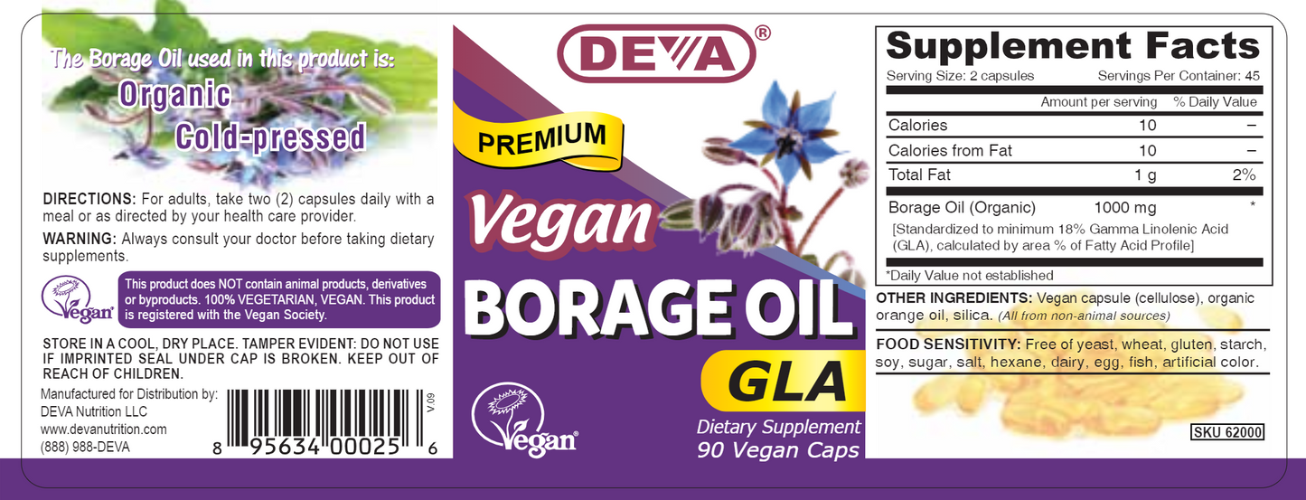 Vegan Borage Oil 500 mg 90 vcaps