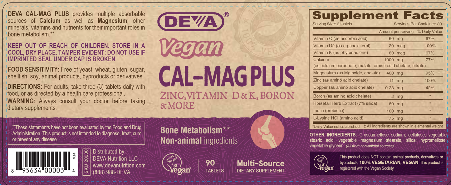 Vegan Cal-Mag Plus 90 tabs