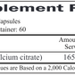 Calcium Citrate 165 mg 120 caps