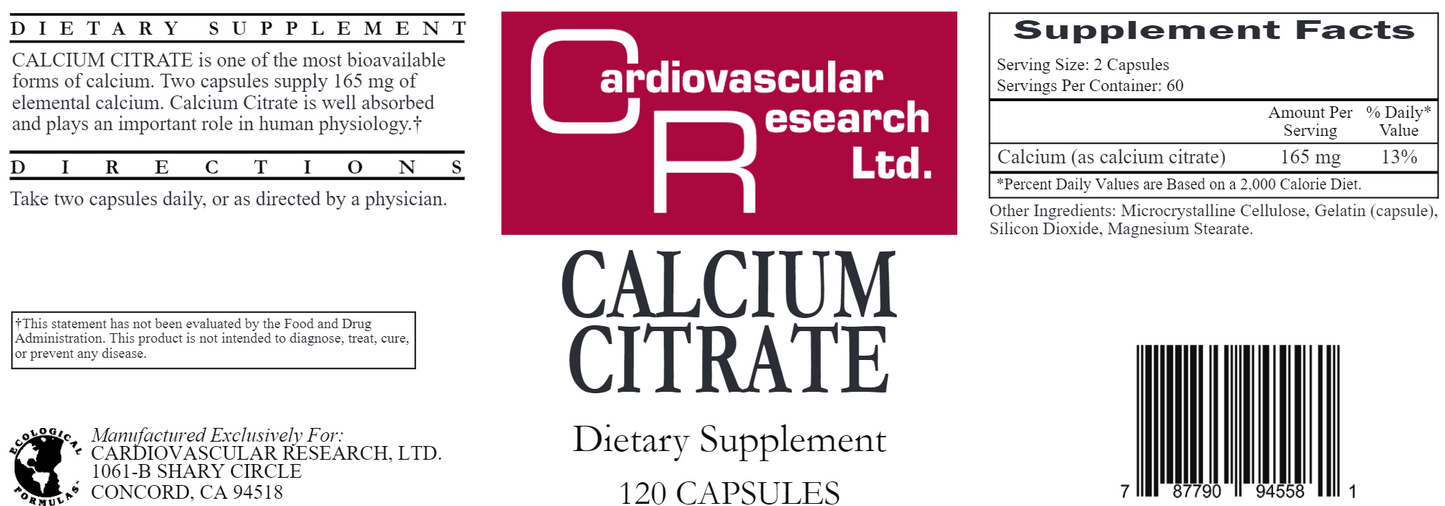 Calcium Citrate 165 mg 120 caps