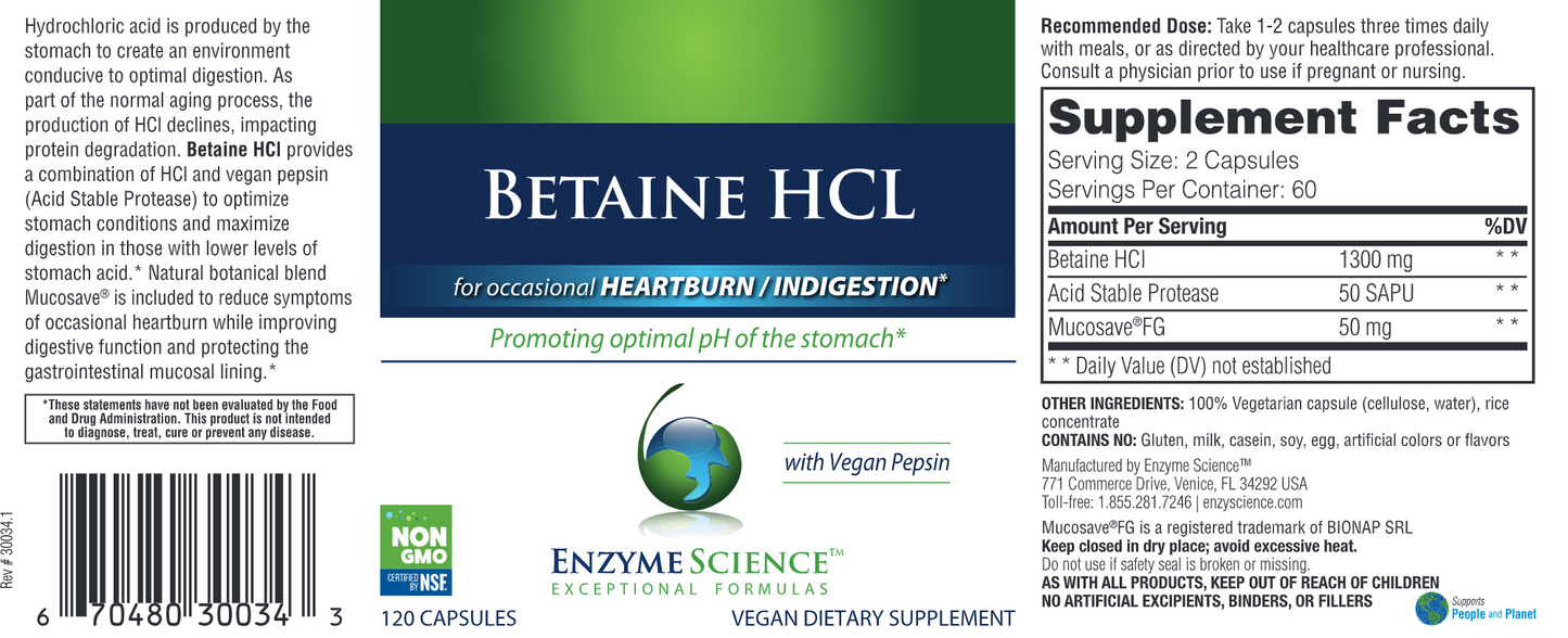 Betaine HCl 120 vegcaps