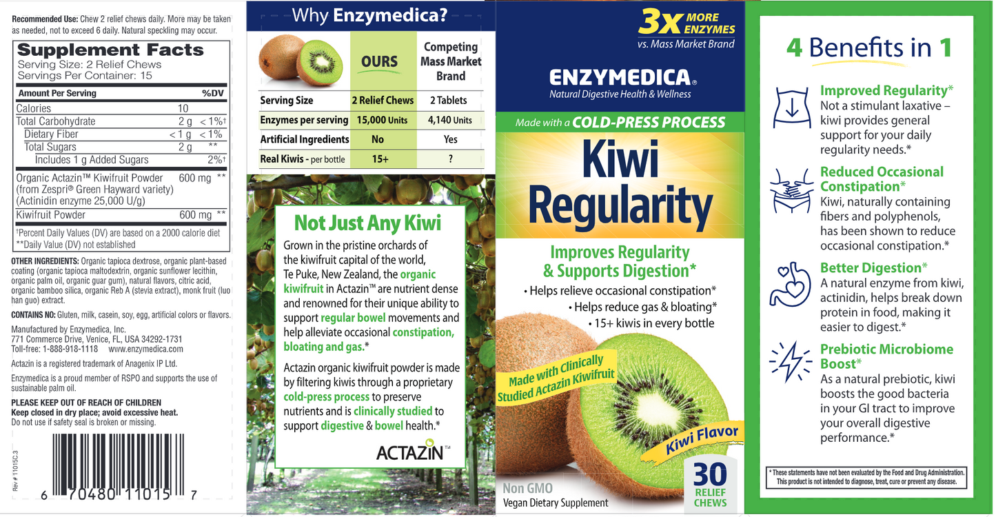 Kiwi Regularity Chewables 30 xct