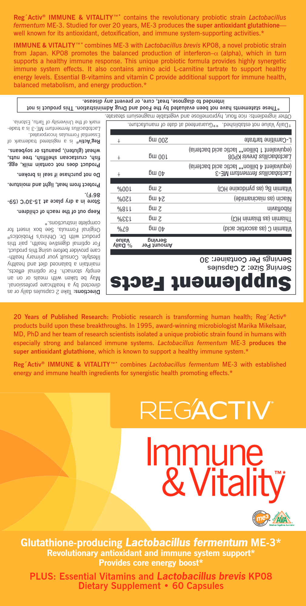 Reg'Activ Immune & Vitality 60 caps