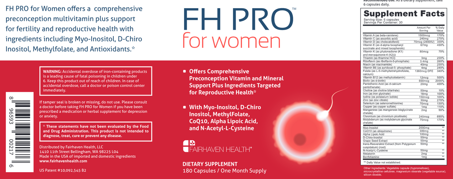 FH PRO for Women - Fertility Supplement 180 caps