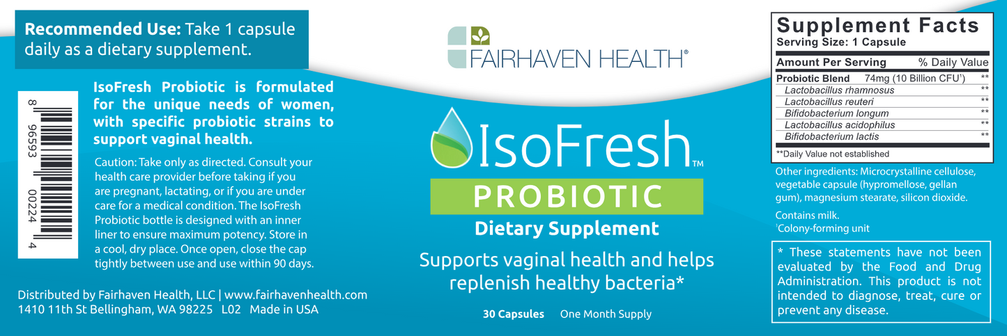 IsoFresh Probiotic for Vaginal Balance 30 caps