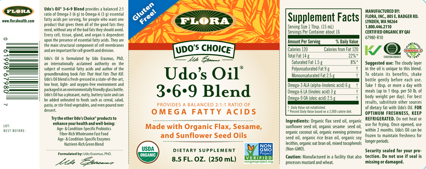 Udo's Choice Oil Blend 3.6.9 8.5 oz