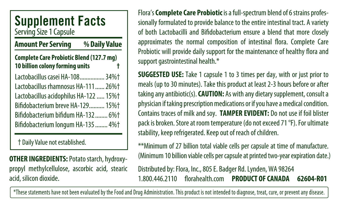 Complete Care Probiotic 30 caps