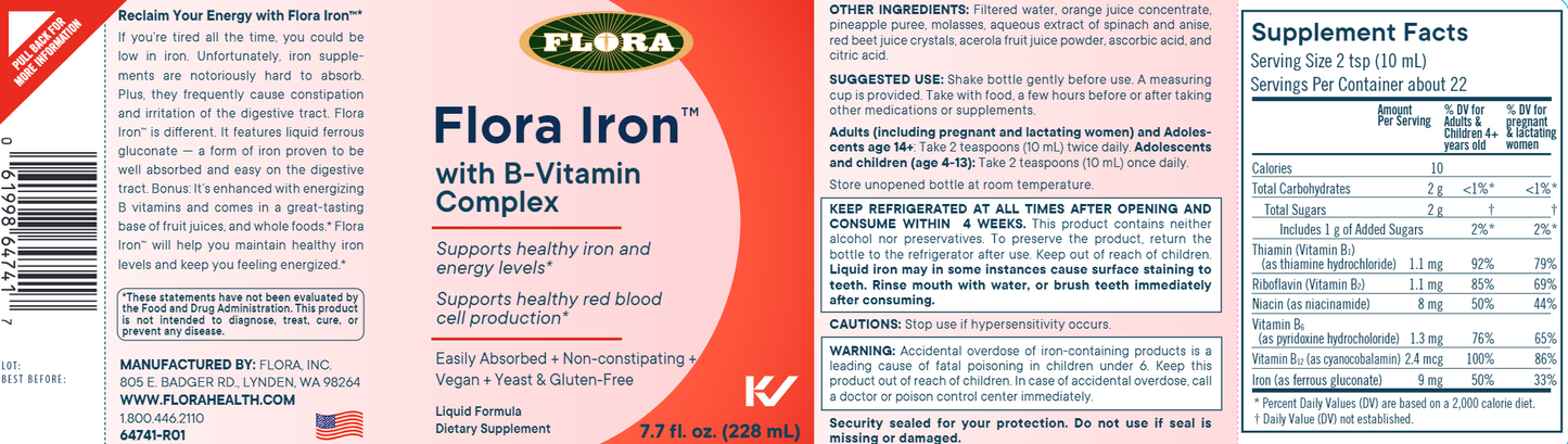 Flora Iron™ with B-Vitamin Complex 7.7 oz