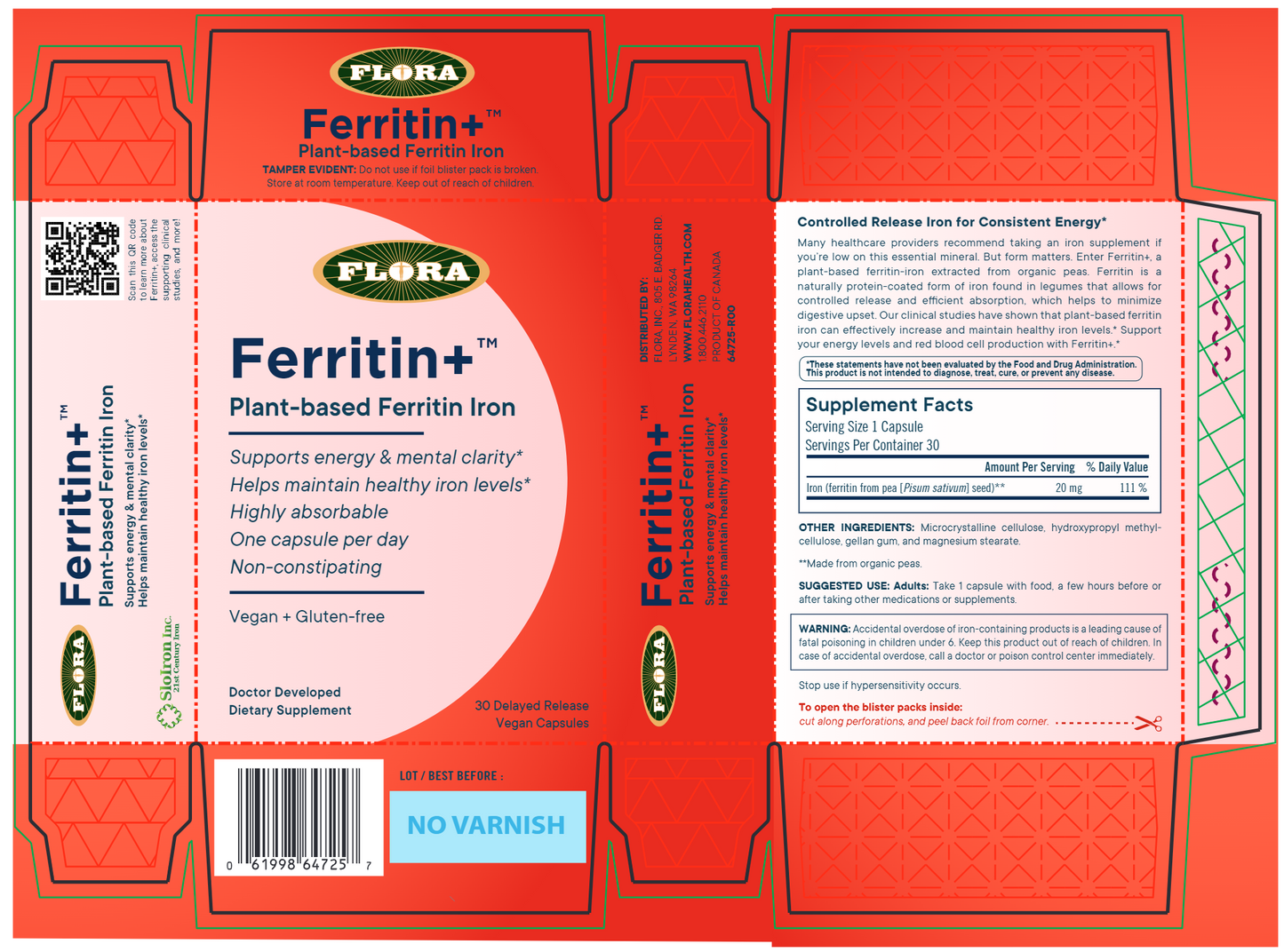 Ferritin+ Plant-based Ferritin Iron 30 caps