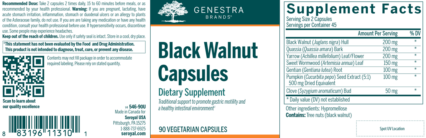 Black Walnut Capsules 90 vegcaps