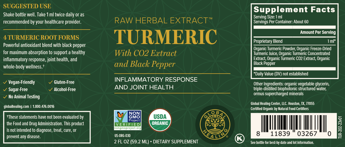 Turmeric Raw Herbal Extract 2 oz liquid