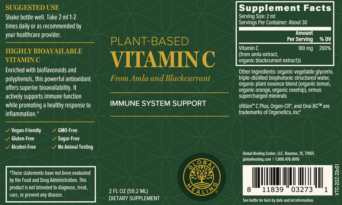 Plant-Based Vitamin C 2 oz liquid