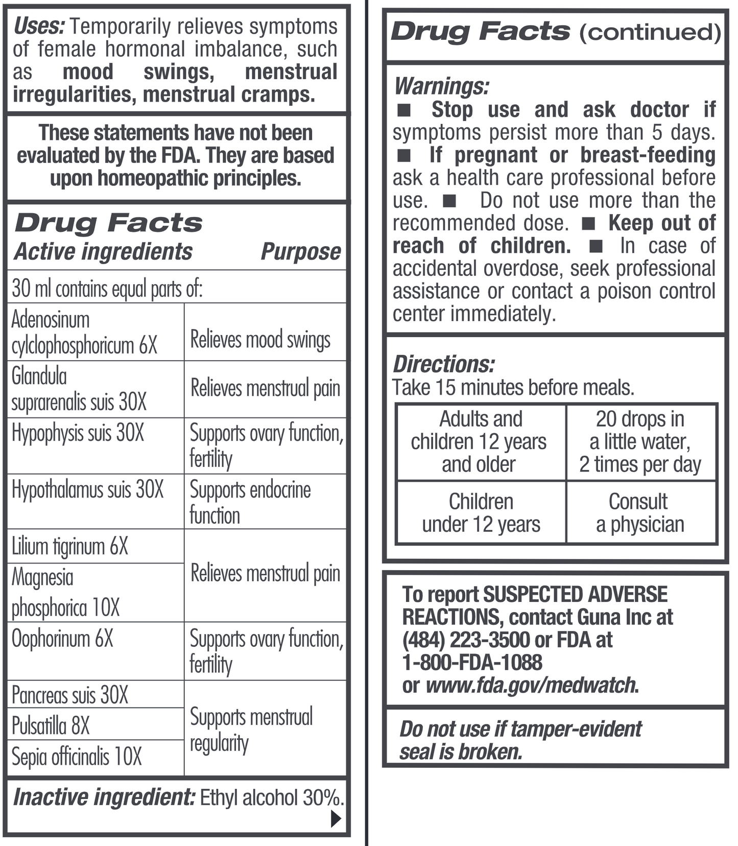 GUNA Female Balance oral drops 1 fl oz