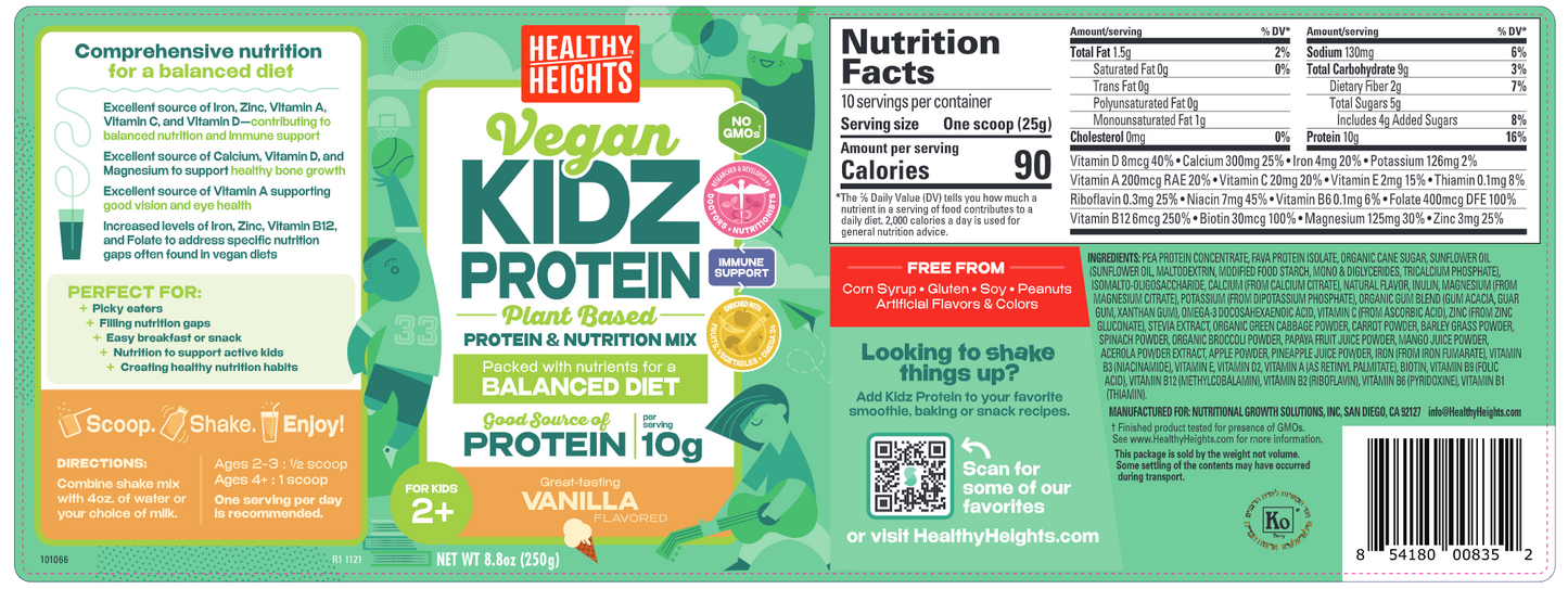 KidzProtein Vegan Vanilla can 8.8 oz