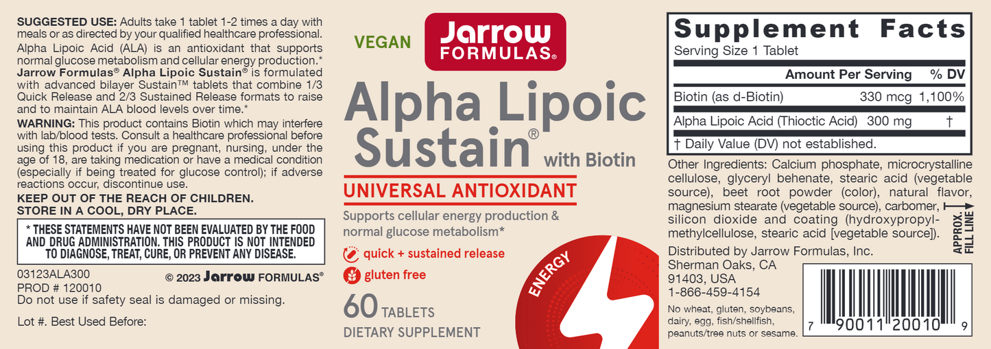 Alpha Lipoic Sustain 300 mg 60 tabs